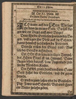 Der XI. Psalm - Der XX. Psalm