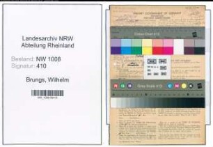 Entnazifizierung Wilhelm Brungs , geb. 27.08.1891 (Postbeamter)