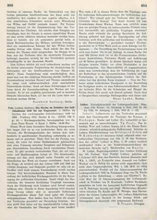 284 [Rezension] Luther. Vierteljahrsschrift der Luthergesellschaft ; 13,4.1931