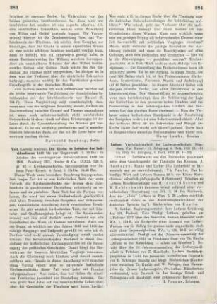 284 [Rezension] Luther. Vierteljahrsschrift der Luthergesellschaft ; 13,4.1931