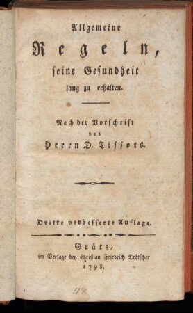 Allgemeine Regeln, seine Gesundheit lang zu erhalten