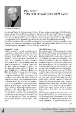 Von der Spiralfeder zum Laser.