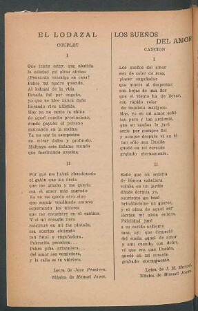 Los sueños del amor : Canción