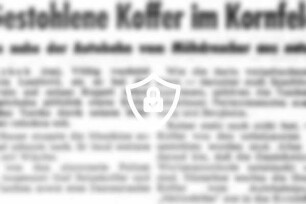 Gestohlene Koffer im Kornfeld