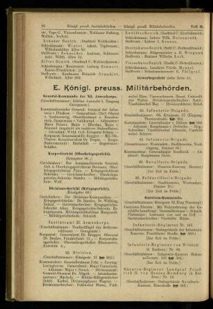 Königl. preuss. Militärbehörden
