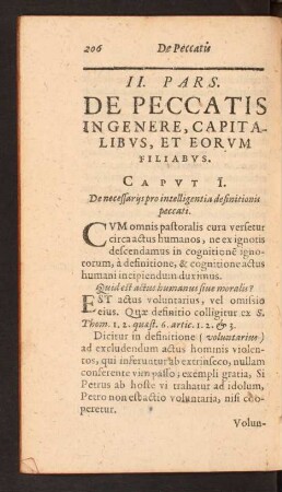 Capvt I. De necessarijs pro intelligentia definitionis peccati.