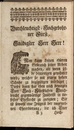 Durchleuchtigst-Hochgebohrner Fürst, Gnädigster Herr Herr!