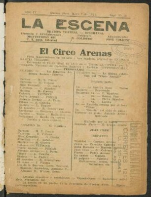 El Circo Arenas : pieza funambulesca en un acto y tres cuadros