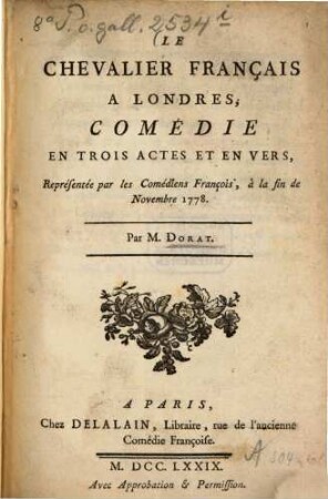 Le chevalier français à Londres : comédie en trois actes et en vers