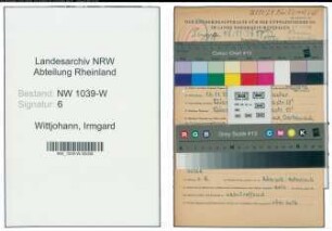 Entnazifizierung Irmgard Wittjohann , geb. 16.11.1921 (Lehrerin)