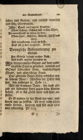 101-106, Bewegliche Aufmunterung zur Gedult; ...