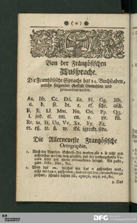 Von der Französischen Aussprache.