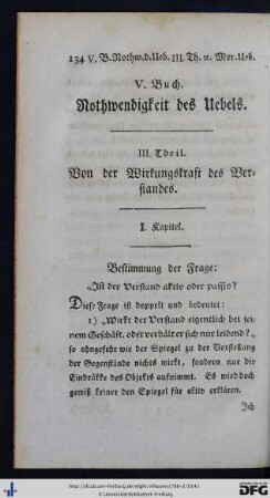 III. Theil. Von der Wirkungskraft des Verstandes.