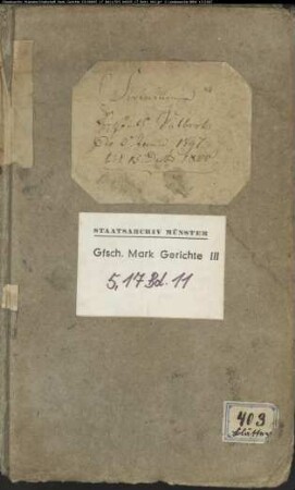 Belege zum Hypothekenbuch ("Scrinium") des Ksp. Valbert Bd. 11