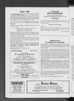 Voranzeige Stiftungsfest