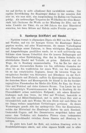 9. Hamburgs Schiffahrt und Handel.