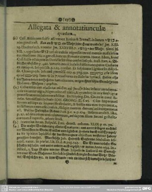 Allegata & annotatiunculae quaedam