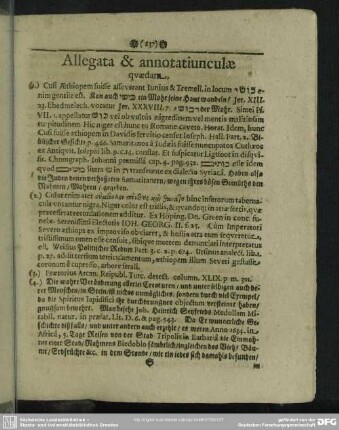 Allegata & annotatiunculae quaedam