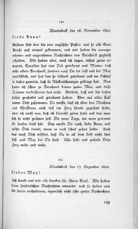 102 Wandsbeck, den 17. Dezember 1802.