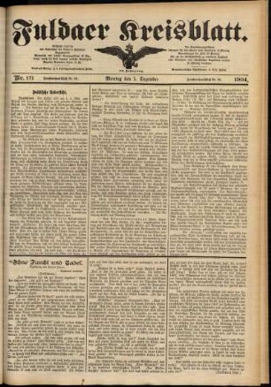 Ausgabe vom Montag, den 05. Dezember 1904.
