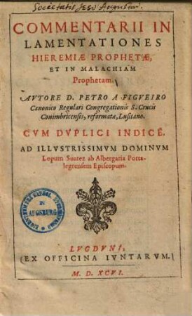 Commentarii in lamentationes Hieremiae prophetae, et in Malachiam prophetam