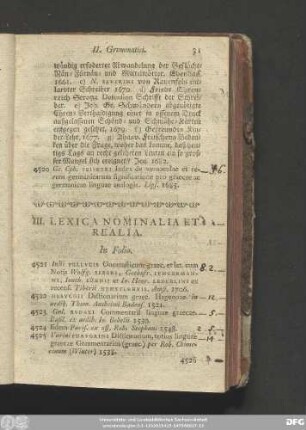 III. Lexica Nominalia Et Realia.
