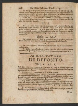 Ad Disputat. XXVI. De Deposito