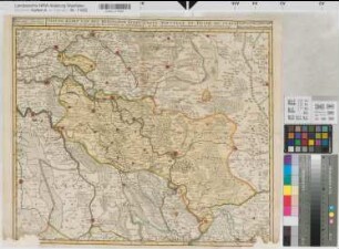 Kleve (Herzogtum) Territorialkarte Nieuwe Kaart van het Hertogdom Kleef um 1700 2 dt. Meilen = 7,4 cm 46 x 56 farb. Stich: R. & I. Lottens, Amsterdam