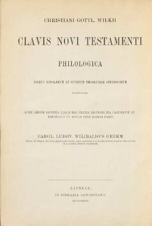 Lexicon Graeco-Latinum in libros Novi Testamenti