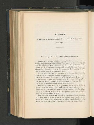 Rapport sur l´île de Madagascar (L. Duquénois)
