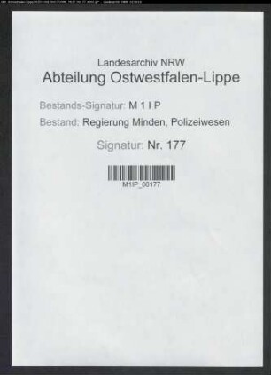 Verzeichnis der Polizeibeamten im Regierungsbezirk Minden