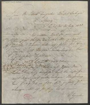 Brief an B. Schott's Söhne : 20.07.1822