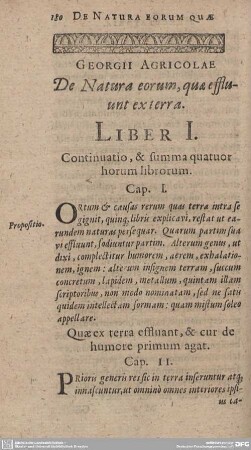 De Natura eorum, quae effluunt ex terra. Liber I.