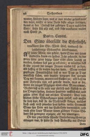 Das 12. Capitel. Den Simo überfällt die Eifersucht