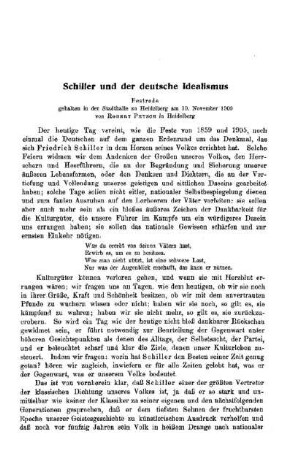 Schiller und der deutsche Idealismus