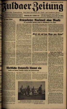 Ausgabe vom Donnerstag, den 02. Februar 1939.