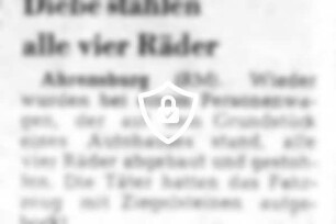 Diebe stahlen alle vier Räder
