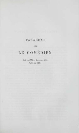 Paradoxe sur le comédien