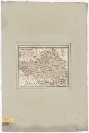 Karte von Oberschlesien mit der Grafschaft Glatz, 1:910 000, Kupferstich, um 1793
