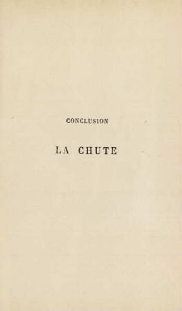 Conclusion : La chute