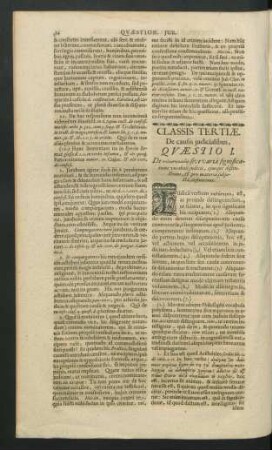 Classis Tertiae. De causis iudicialibus.