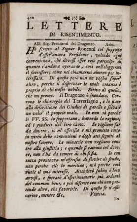 Lettere di Risentimento. / Lettres de Ressentiment. - Risposta a Lettere Facete. / Réponses à des Lettres de Raillerie.