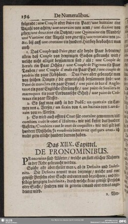 Das XIIX. Capitel. De Pronominibus