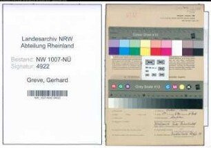 Entnazifizierung Gerhard Greve , geb. 23.11.1913 (Metzger)
