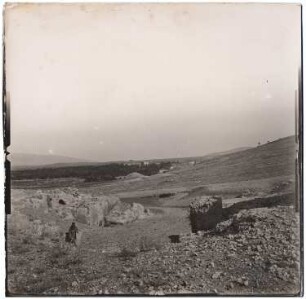 Landschaft mit Siedlung und Ruinen, Baalbek: Ansicht