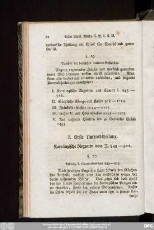I. Erste Unterabtheilung. Karolingische Regenten vom J. 843-911.