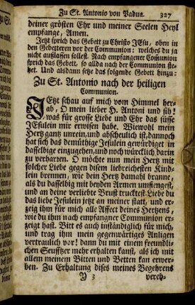 Zu St. Antonio nach der heiligen Communion. - Litaney zu allen Heiligen.