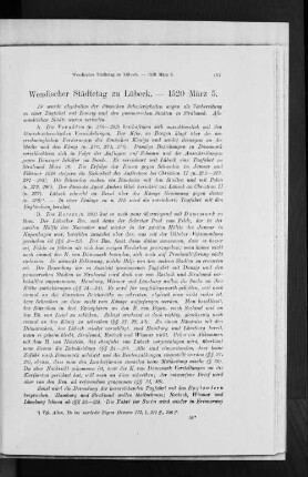 Wendischer Städtetag zu Lübeck. - 1520 März 5.