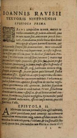 Epistolae Ioannis Ravisii Textoris non vulgaris eruditionis