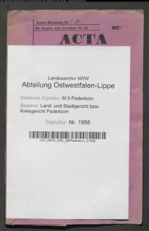 Erblasser: Oeserlau, Elisabeth, geb. Agethen: